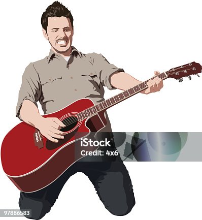 istock Awesome guitar player 97886583