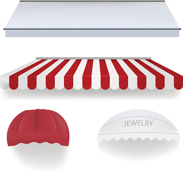 Awnings for shop Awnings for shop canopy stock illustrations