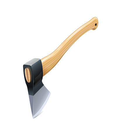 Axe. Manual tool for chop wood. Vector illustration.