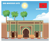 Vector "Bab Mansour" gate, Meknes, Morocco