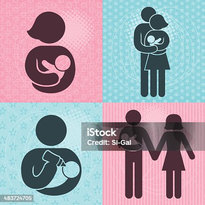 istock Baby and Parent Icons (Family LIfe Series) 483724705