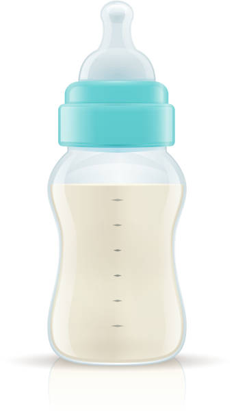 Baby Bottle Baby feed bottle with baby formula vector illustration isolated on white. baby formula stock illustrations