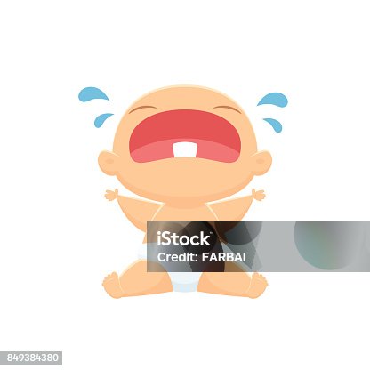istock Baby crying vector isolated illustration 849384380