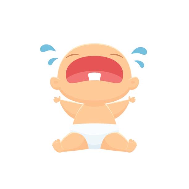 Baby crying vector isolated illustration Vector element crying stock illustrations