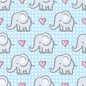 istock baby elephant seamless pattern / cartoon 165957201