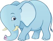 Vector illustration of a baby elephant. All elements placed on separate layers, grouped and named adequately, easy to edit. Linear gradients only. Document color mode: CMYK.