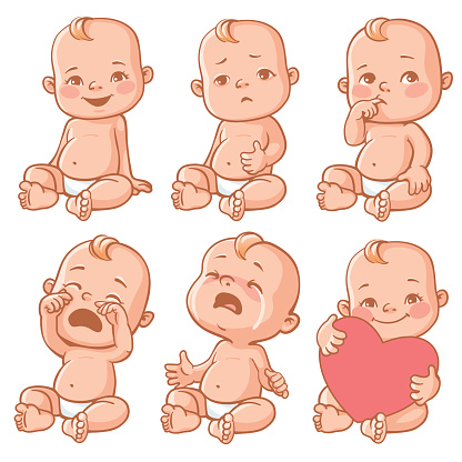 Baby emotions set.