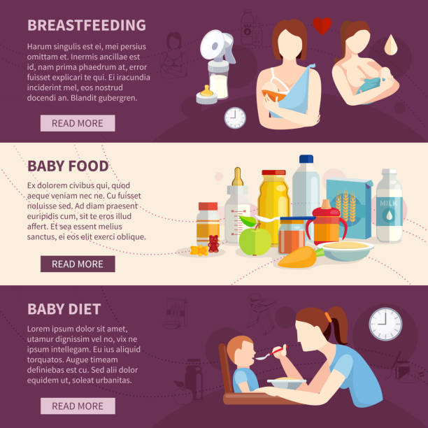 banery do karmienia niemowląt - baby formula stock illustrations