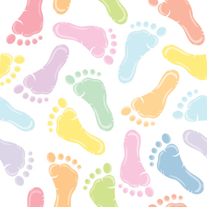 Baby Footprint Seamless Pattern