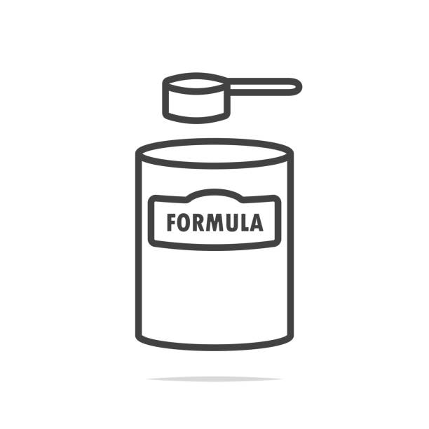 вектор значка детской формулы - baby formula stock illustrations