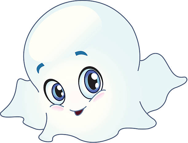 Baby ghost Baby ghost drawing of a cute little anime boy stock illustrations