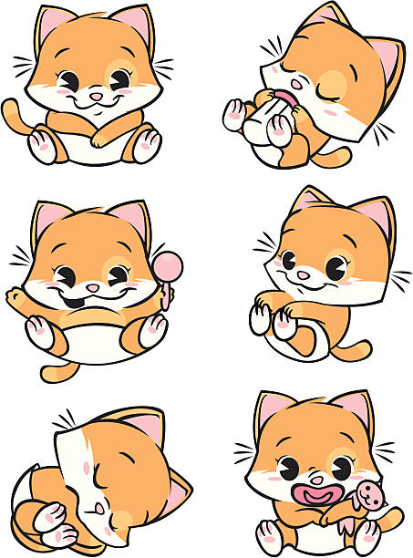 Baby Kitties vector art illustration
