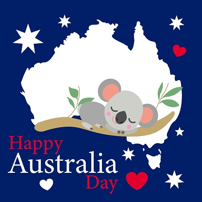 ✓ Imagen de Ilustración de un lindo koala de dibujos animados con grandes  ojos sentados en un árbol Fotografía de Stock