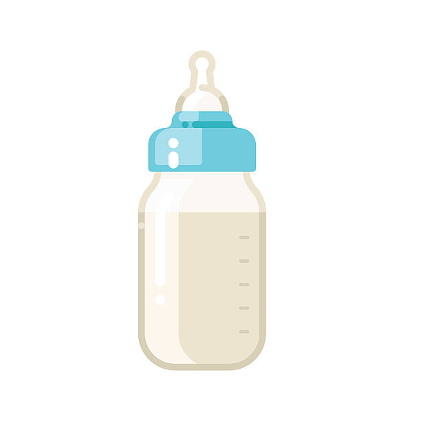 Baby milk bottle icon Baby milk bottle icon. Feeding bottle. Vector flat illustration isolated on white background. mother clipart stock illustrations