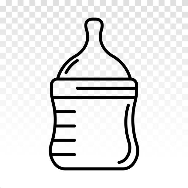 Download Silhouette Of Baby Bottle Outline Illustrations, Royalty ...