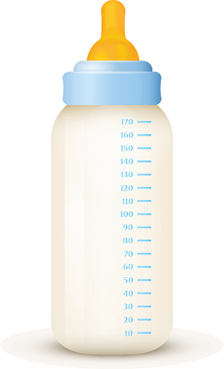Baby milk in bottle. Vector EPS-10