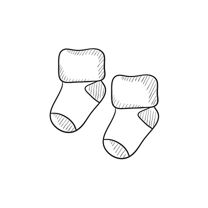 Baby Socks Sketch Icon Stock Illustration - Download Image Now - iStock
