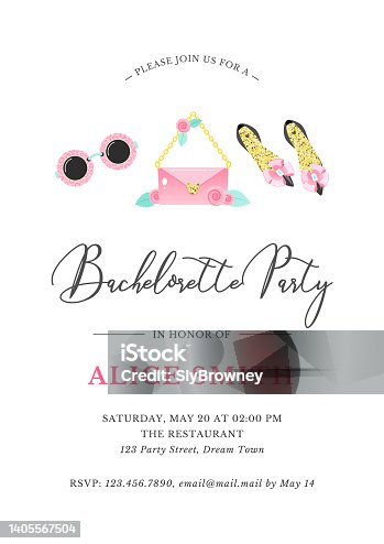 istock Bachelorette party invitation template 1405567504