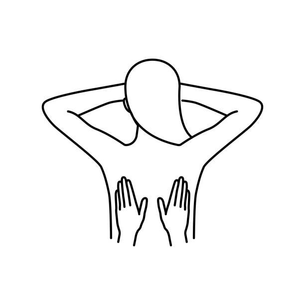 Back massage vector icons set outline style Back massage vector icons set outline style massage stock illustrations