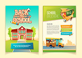 istock Back to school brochure vector cartoon template 930094088