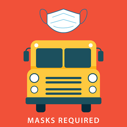 Back To School Bus With Restrictions Of Needing A Mask