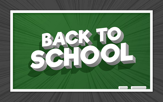 Back To School Chalkboard Background 3D Text