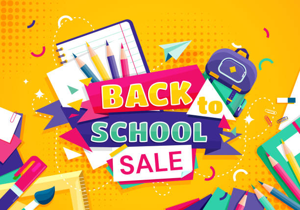 Back to school concept with school items and elements. vector banner design. Back to school concept with school items and elements. vector banner design back to school stock illustrations