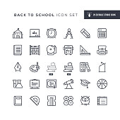 29 Back to school Icons - Editable Stroke - Easy to edit and customize - You can easily customize the stroke width