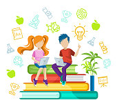 Vector illustration of the online education or e-Learning concept.