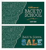 Back to school sale banner - Illustration