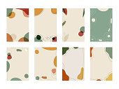 Vector illustration of a collection of backgrounds with autumn colors. Copy space to add text or other design elements.