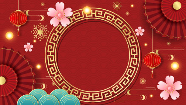 Background graphics for the Chinese Festival Background graphics for the Chinese Festival chinese new year stock illustrations