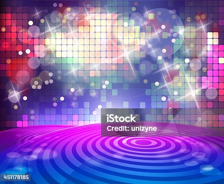 istock Background illustration of disco stage and lights 451178185