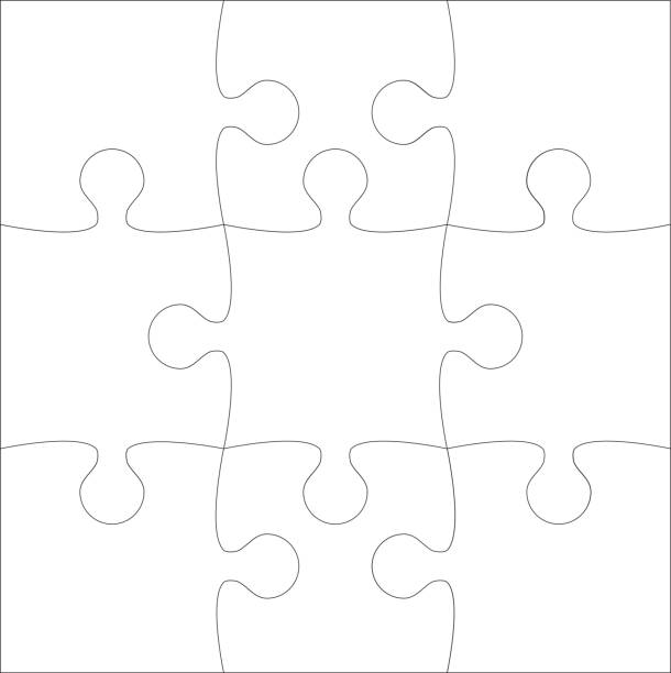 hintergrund puzzle 9 teile, details, elemente, teile. - puzzle stock-grafiken, -clipart, -cartoons und -symbole