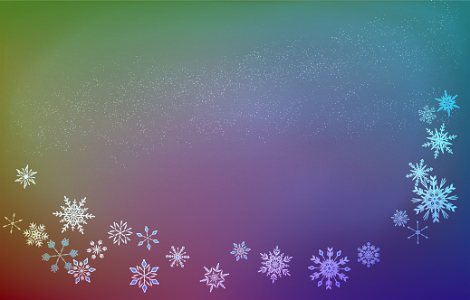 背景素材星空と雪片フレームレインボーグラデーションバージョン まぶしいのベクターアート素材や画像を多数ご用意 Istock