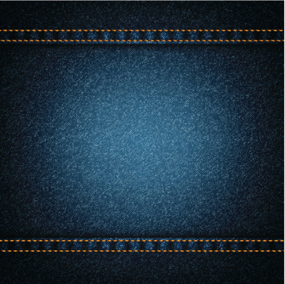 Background of dark blue denim with orange threading