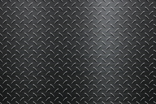 Background of Metal Diamond Plate in Black Color