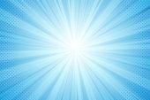 istock Background of rays from the sun, blue light in a comic style 1164707369