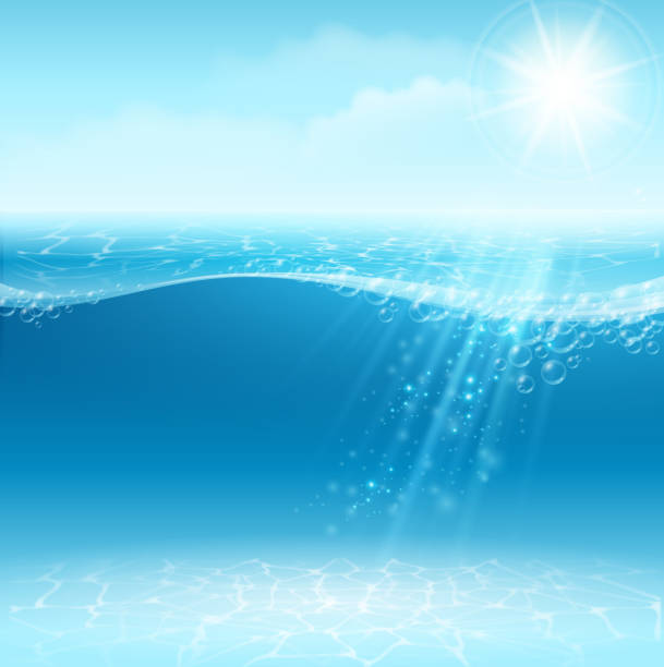A background showing a bubbly ocean on a sunny day Vector illustration - Water background mother nature stock illustrations