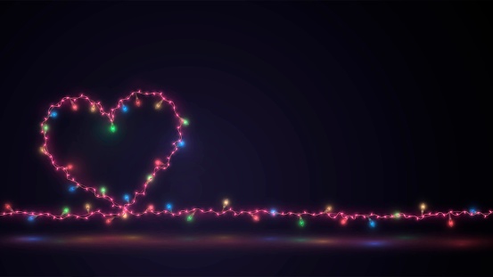 Background with a glowing garland