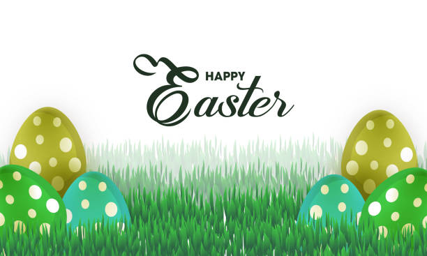 Background with Painted Eggs stock illustration  easter sunday stock illustrations