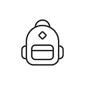Backpack Line Icon with Editable Stroke.