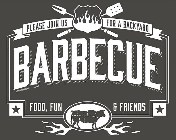 Backyard Barbecue Invitation vector art illustration