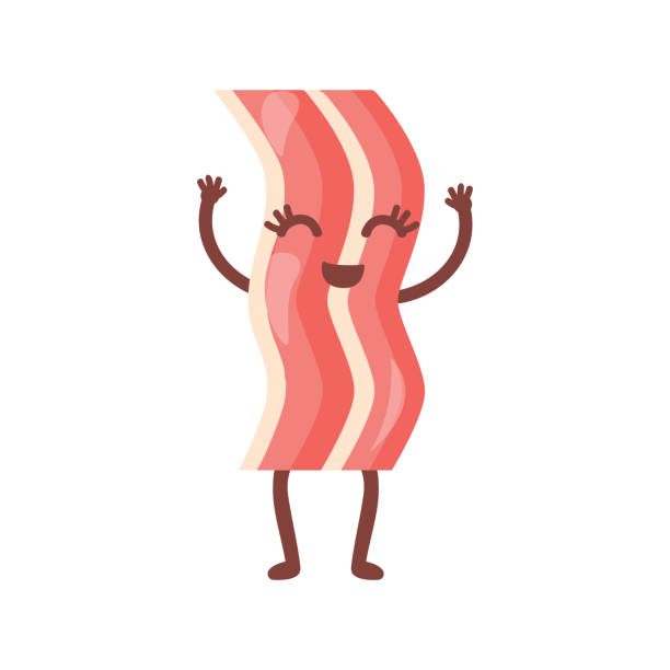 ilustrações de stock, clip art, desenhos animados e ícones de bacon cute cartoon character. - bacon