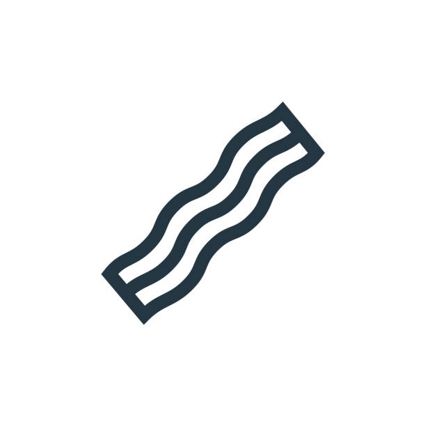 ilustrações de stock, clip art, desenhos animados e ícones de bacon vector icon. bacon editable stroke. bacon linear symbol for use on web and mobile apps, logo, print media. thin line illustration. vector isolated outline drawing. - bacon