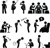 A set of pictogram about people bad behavior and habit.