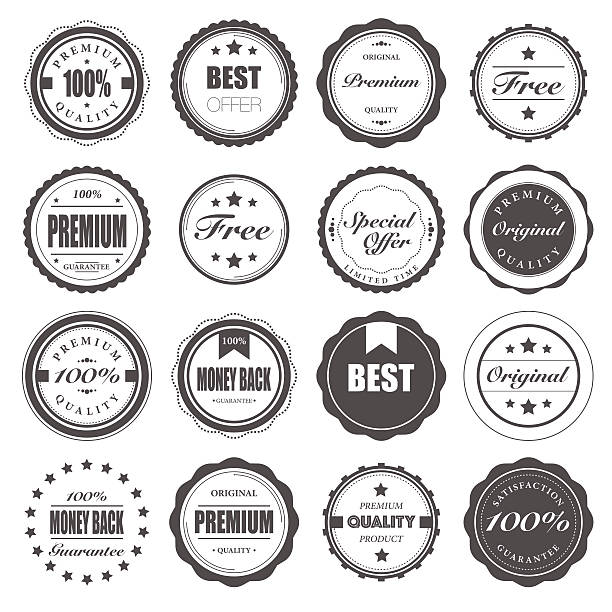 Badge Vector File of Badges Set icon borders stock illustrations