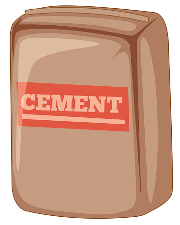 Bag of cement on white background