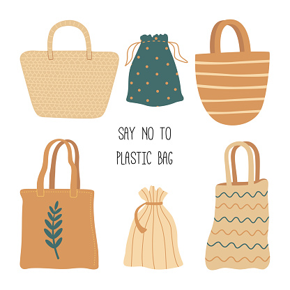 6 bags say no to plastic bags