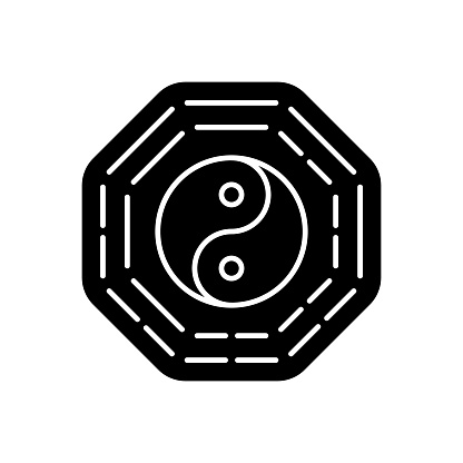 Bagua black glyph icon